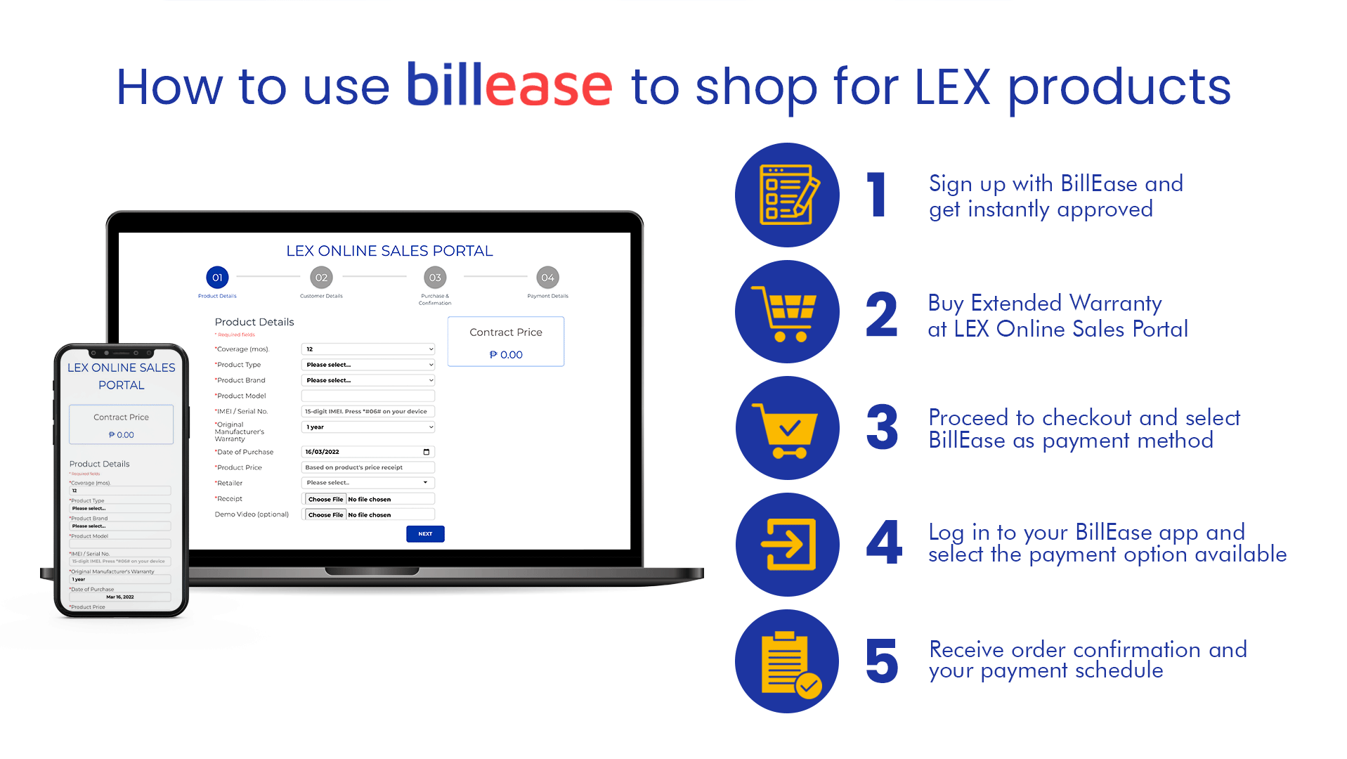 How to use BillEase to shop for LEX Products